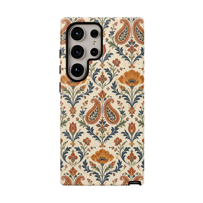 Terracotta Arabesque Samsung Galaxy Tough Case | Terracotta Floral Paisley