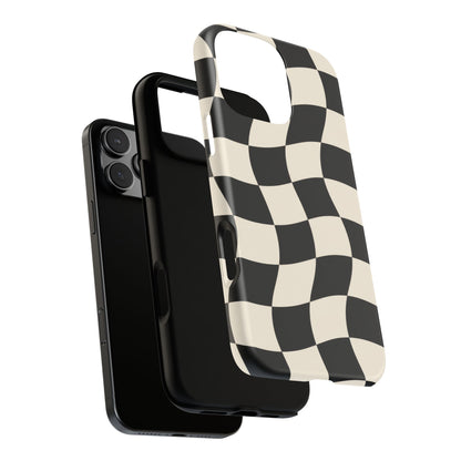 Liquid Check iPhone Tough Case | Wavy Checkerboard