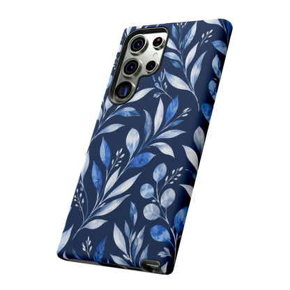 Blue Hour Botanical Samsung Galaxy Tough Case | Blue Botanical Leaf Pattern