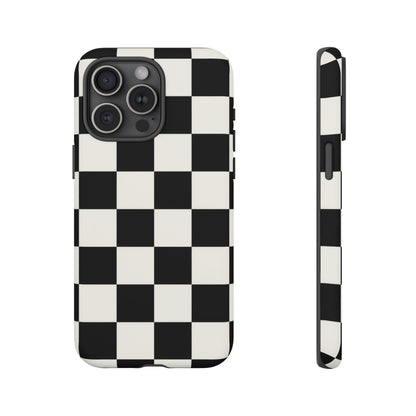 Classic Check iPhone Tough Case | Black & White Checkerboard