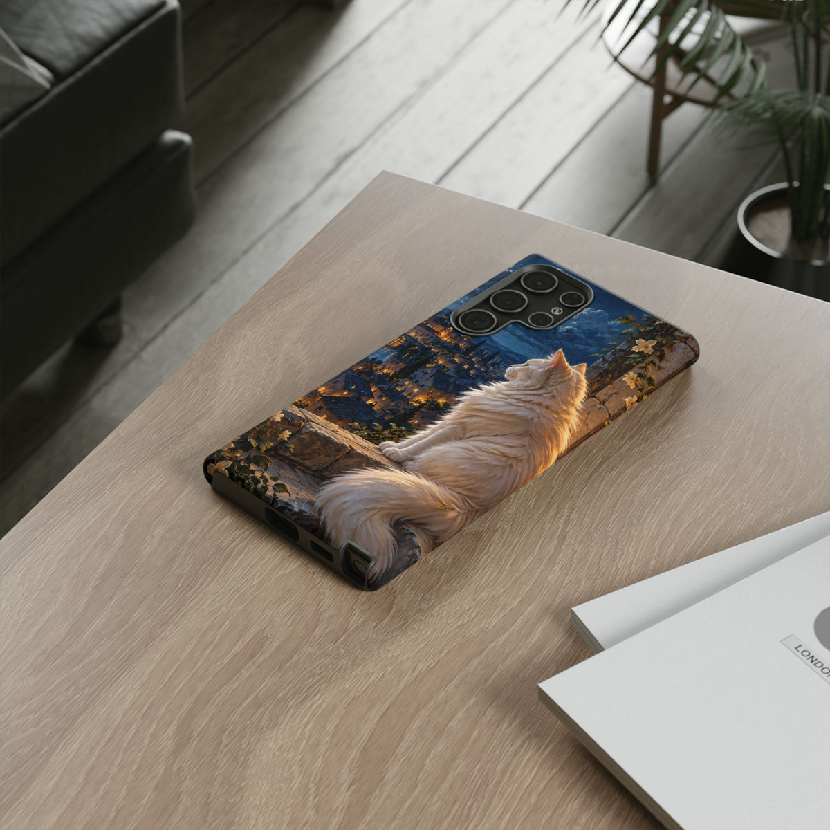Moonlit Window Samsung Galaxy Tough Case | white cat