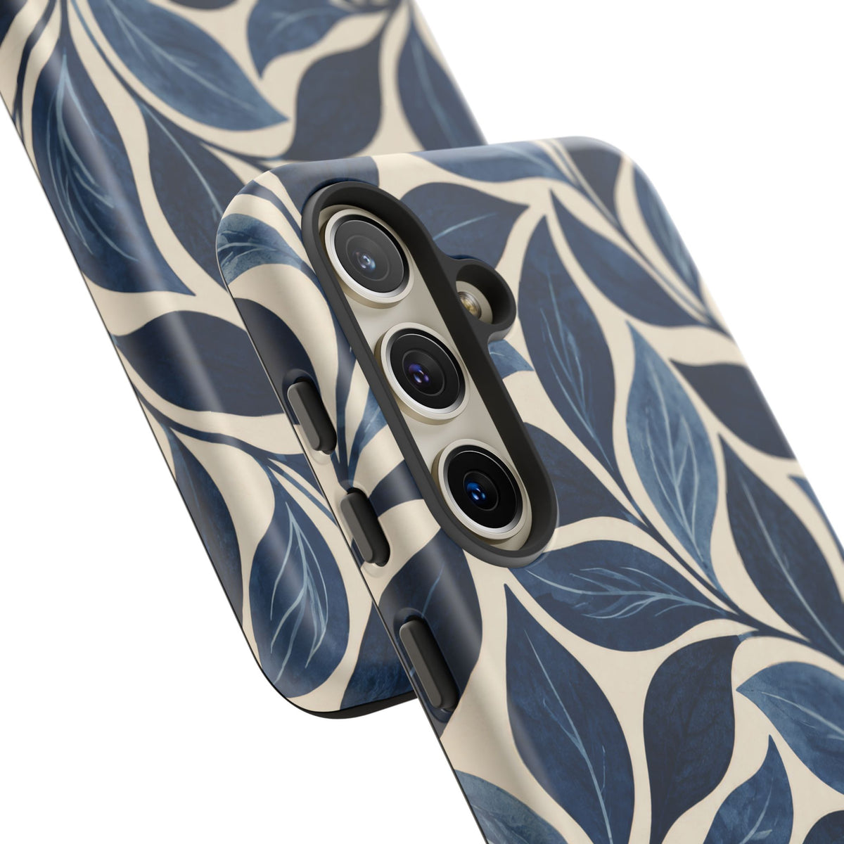 Indigo Folia Samsung Galaxy Tough Case | Indigo & Ivory Leaf Pattern