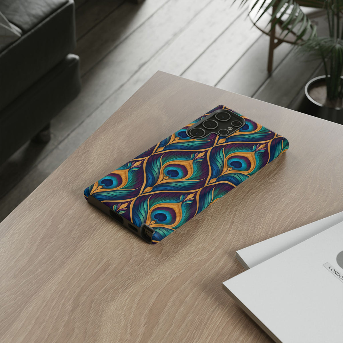 Peacock Nocturne Samsung Galaxy Tough Case | art deco