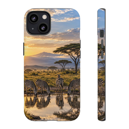 Zebra Water Mirror iPhone Tough Case | zebra safari