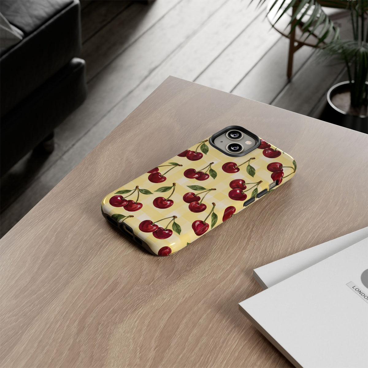 Cherry Gingham iPhone Tough Case | Cherry Picnic