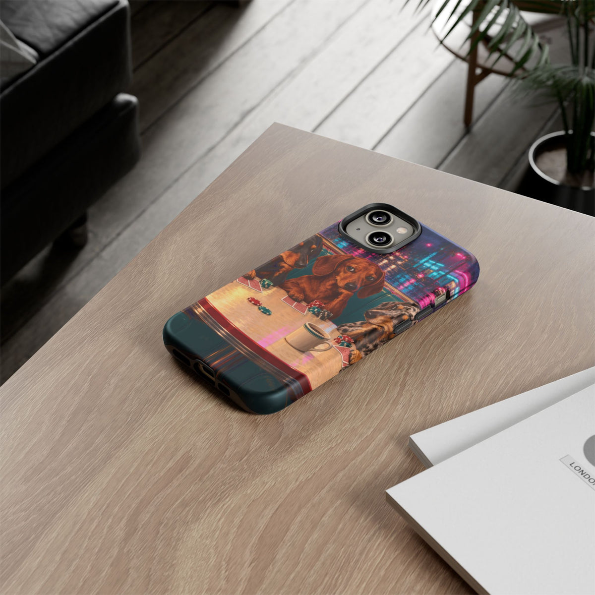 All-Night Aces iPhone Tough Case | dachshund poker