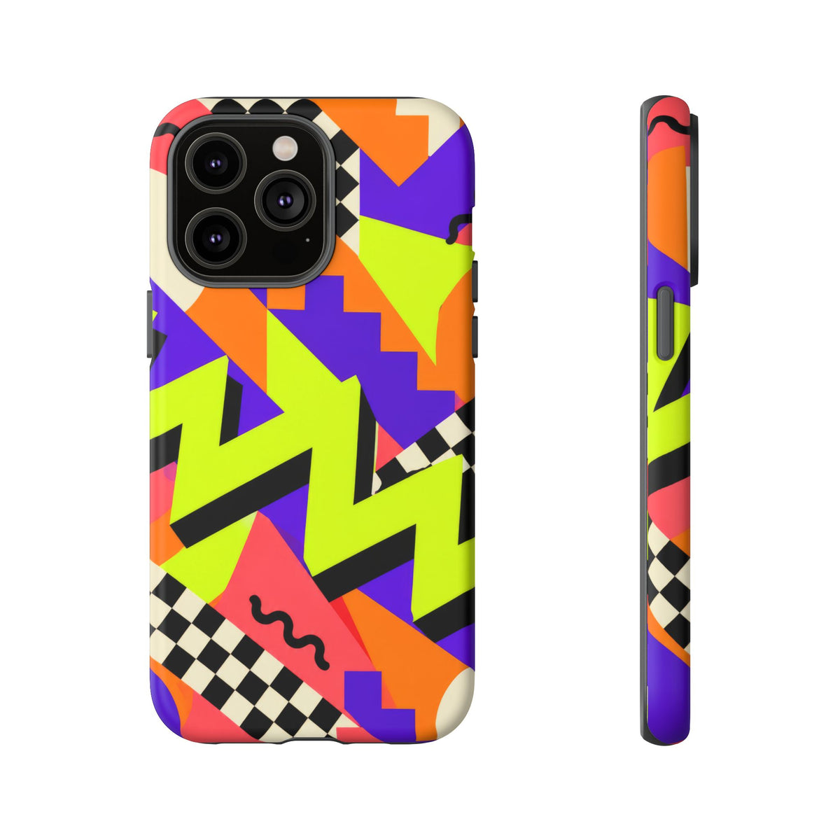 Acid Arcade iPhone Tough Case | Bright Retro Geometry