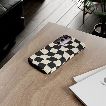 Liquid Check Samsung Galaxy Tough Case | Wavy Checkerboard
