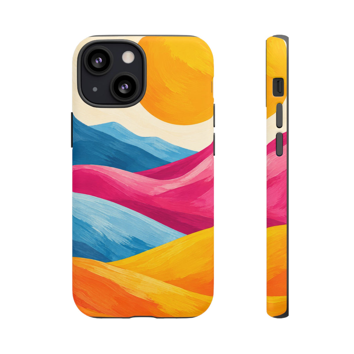 Golden Drift iPhone Tough Case | colorful hills