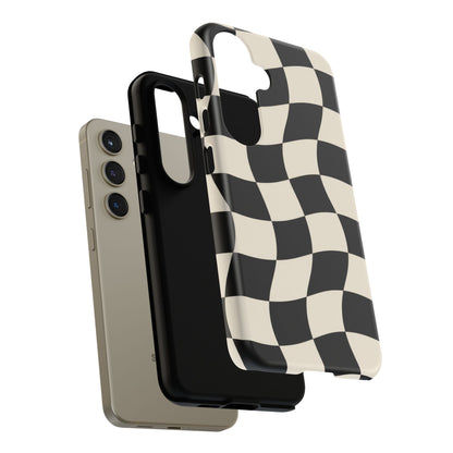 Liquid Check Samsung Galaxy Tough Case | Wavy Checkerboard