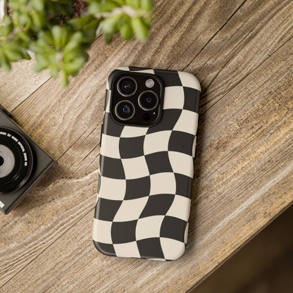 Liquid Check iPhone Tough Case | Wavy Checkerboard