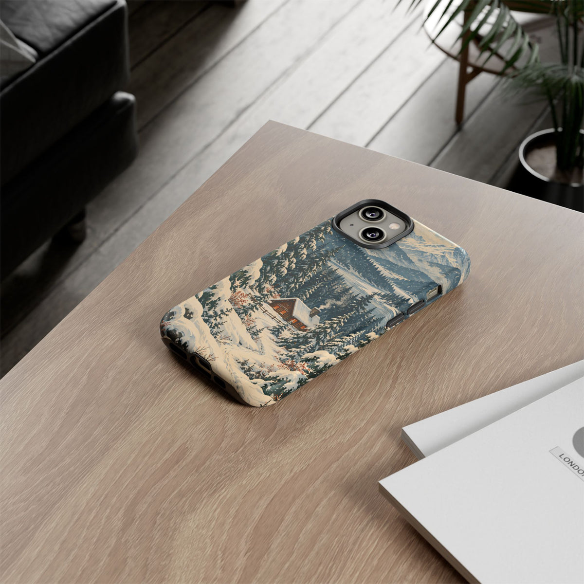Vintage Winter Cabin Tough Phone Case