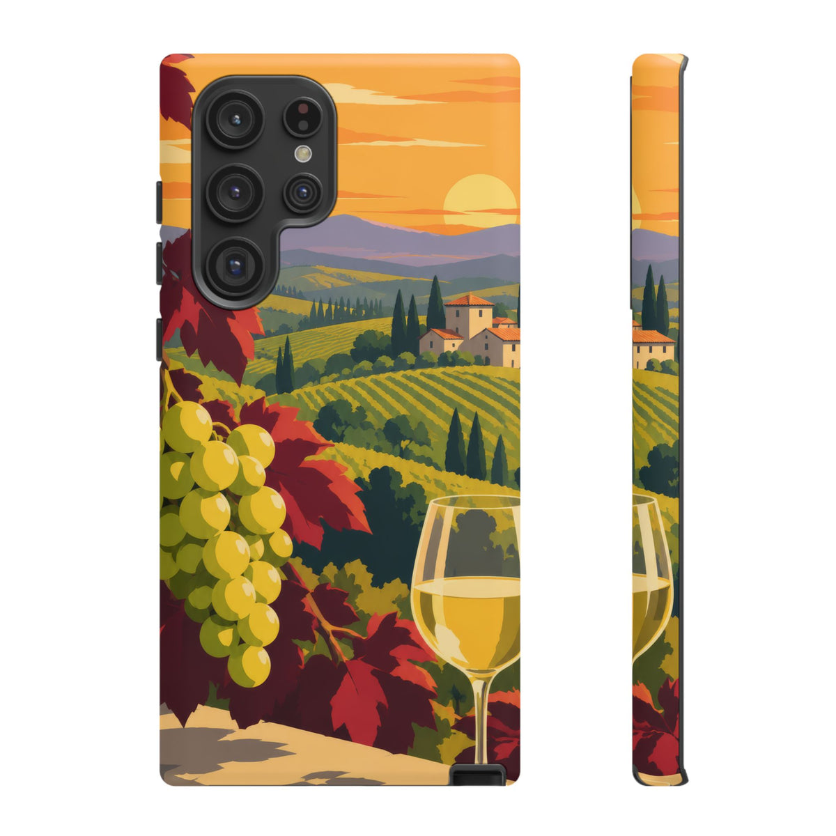 Wine & Grapes — Golden Vintage Samsung Galaxy Tough Case | wine grapes