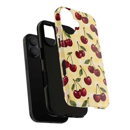Cherry Gingham iPhone Tough Case | Cherry Picnic