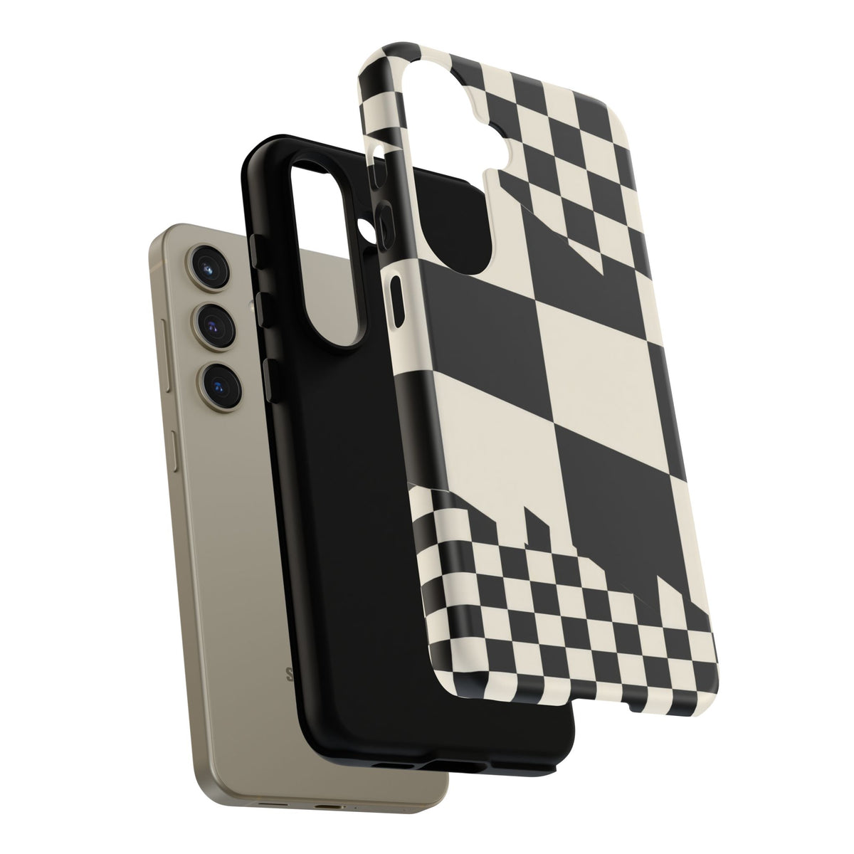 Check Shift Samsung Galaxy Tough Case | Black & White Checkerboard
