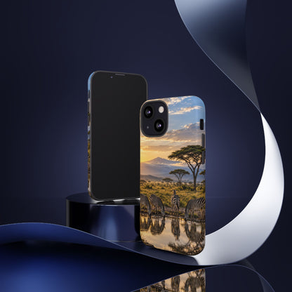 Zebra Water Mirror iPhone Tough Case | zebra safari