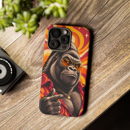 Velvet Groove iPhone Tough Case | Retro Disco Gorilla Art