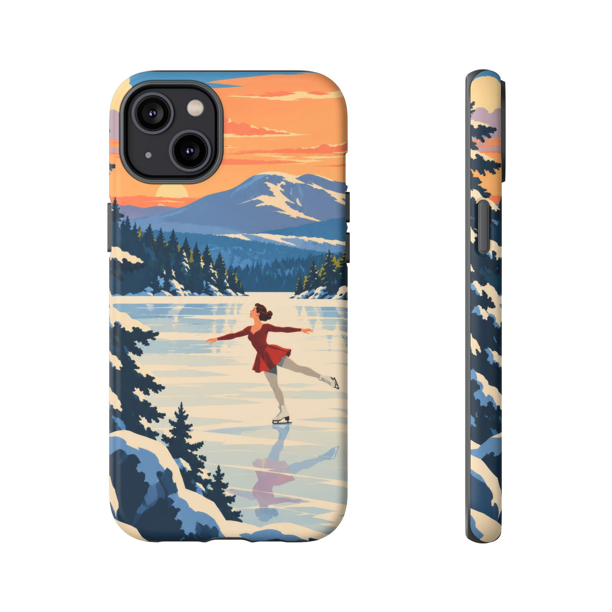 Lake Placid Skater — Winter Glide iPhone Tough Case