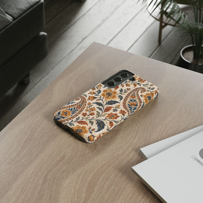 Saffron Heirloom Samsung Galaxy Tough Case | Floral Paisley on Ivory