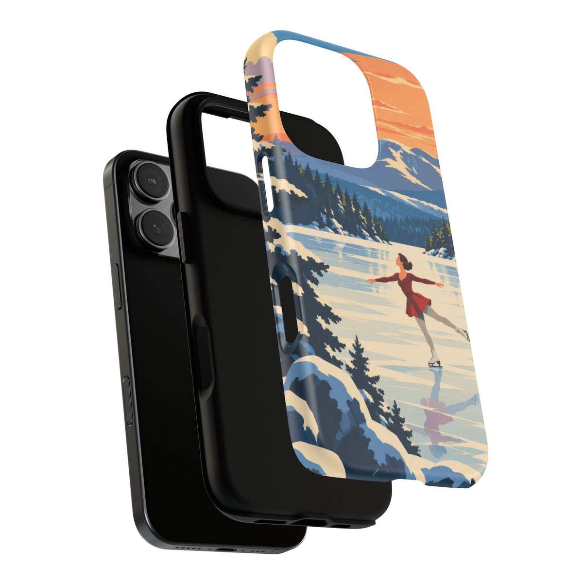 Lake Placid Skater — Winter Glide iPhone Tough Case