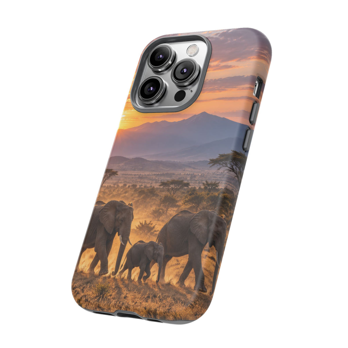 Elephants at First Light iPhone Tough Case | african elephants