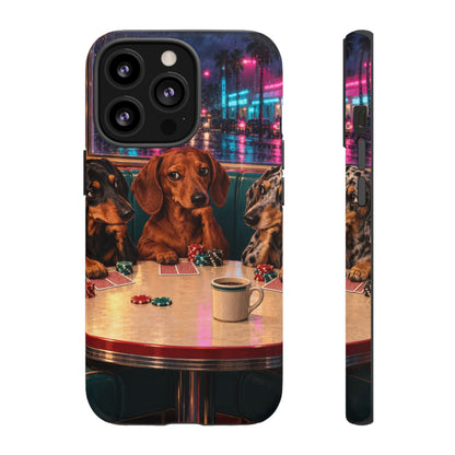 All-Night Aces iPhone Tough Case | dachshund poker