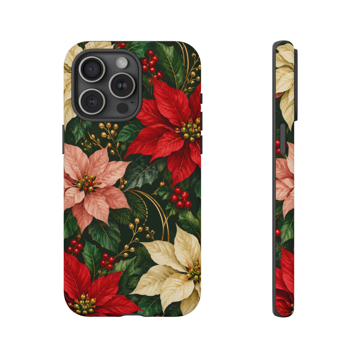 Noel in Bloom iPhone Tough Case | poinsettia