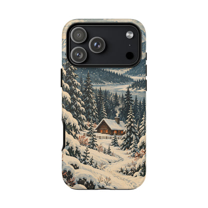 Vintage Winter Cabin Tough Phone Case