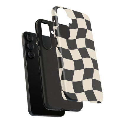 Liquid Check Samsung Galaxy Tough Case | Wavy Checkerboard