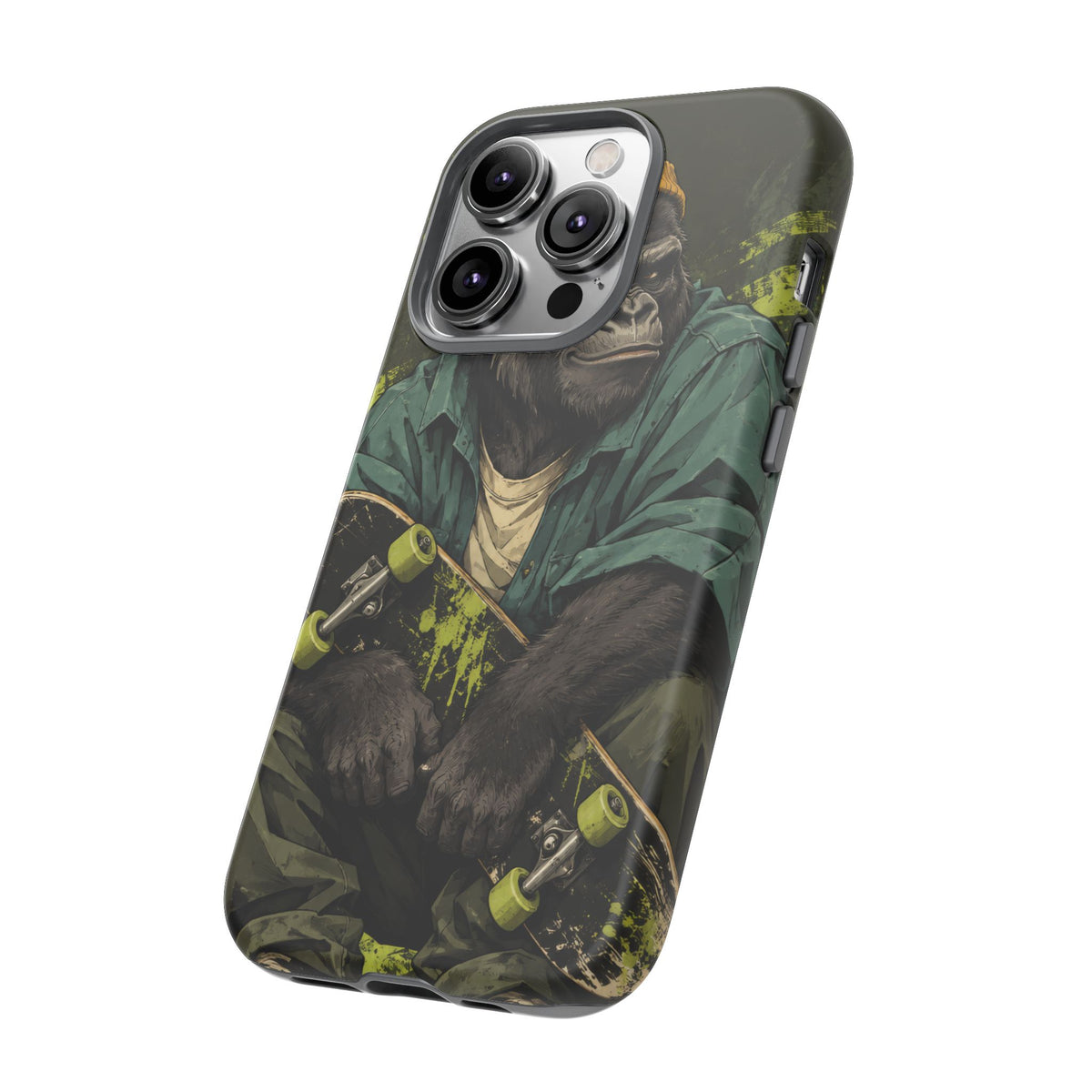 Concrete Jungle iPhone Tough Case | Skater Gorilla Illustration