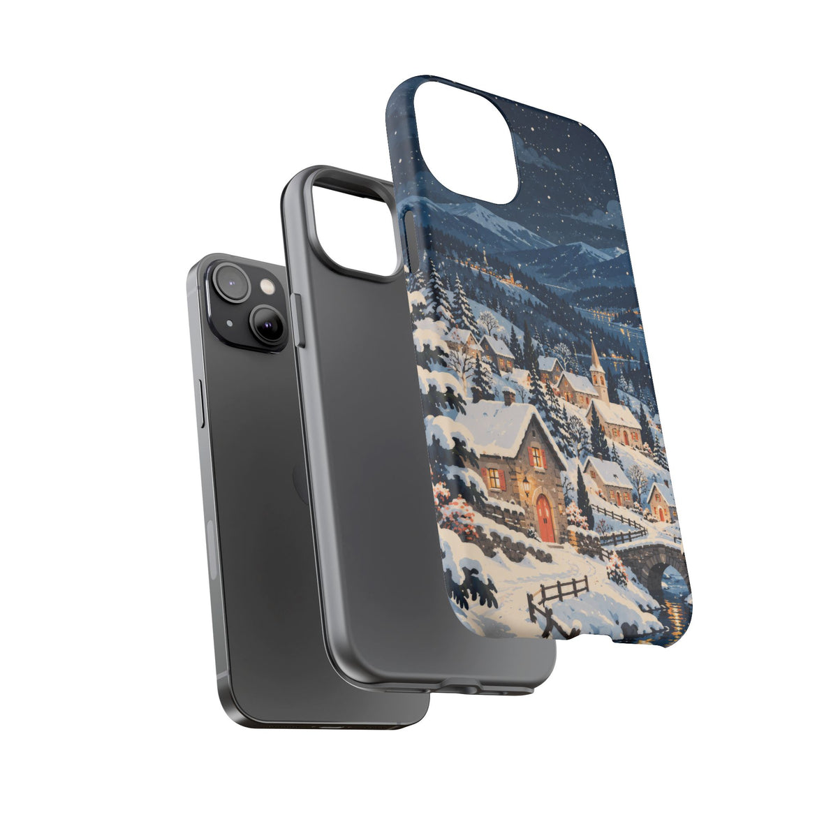 Snowfall on Juniper Lane iPhone Tough Case | christmas village