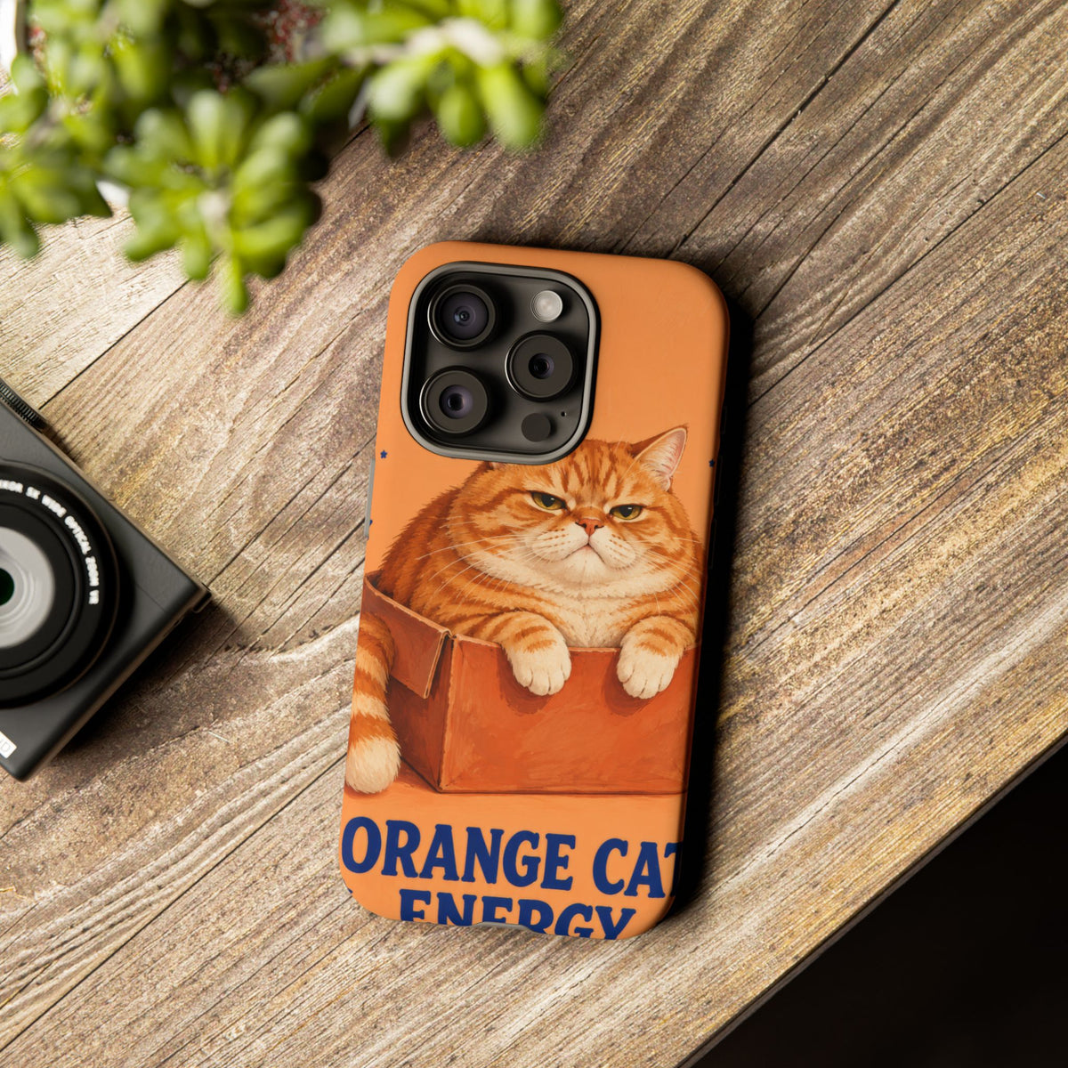 Orange Cat Energy iPhone Tough Case