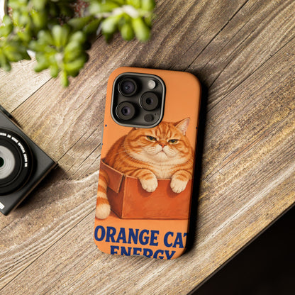 Orange Cat Energy iPhone Tough Case