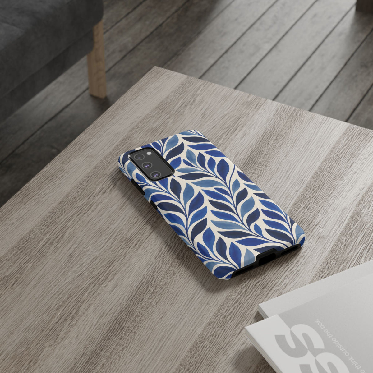 Cobalt Current Samsung Galaxy Tough Case | Cobalt Blue Leaf Pattern