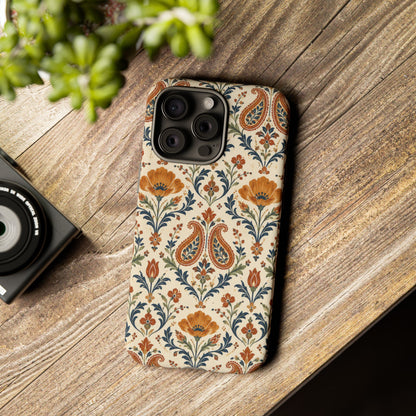 Terracotta Arabesque iPhone Tough Case | Terracotta Floral Paisley