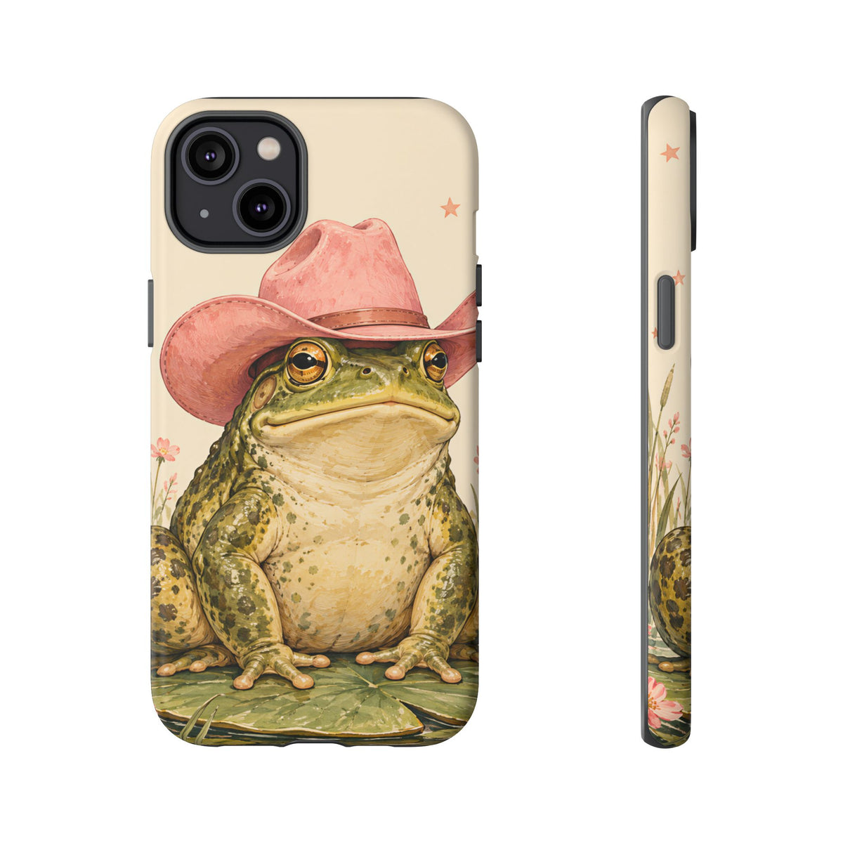 Cowboy Frog iPhone Tough Case | Pink Hat Bullfrog