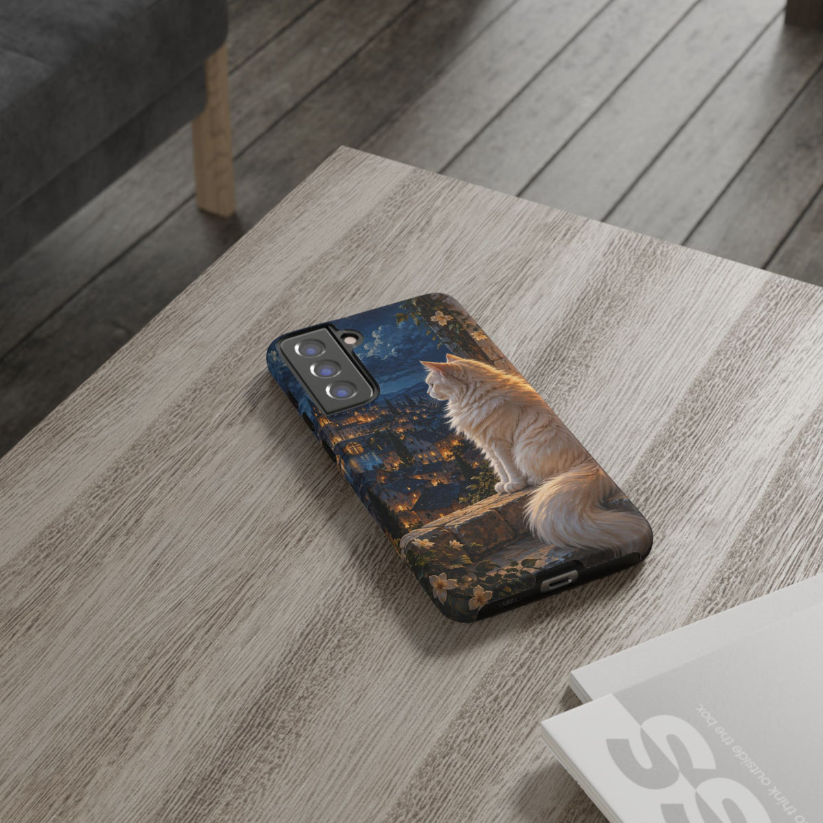 Moonlit Window Samsung Galaxy Tough Case | white cat