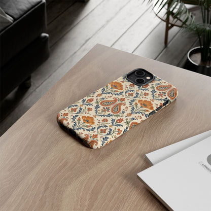 Terracotta Arabesque iPhone Tough Case | Terracotta Floral Paisley