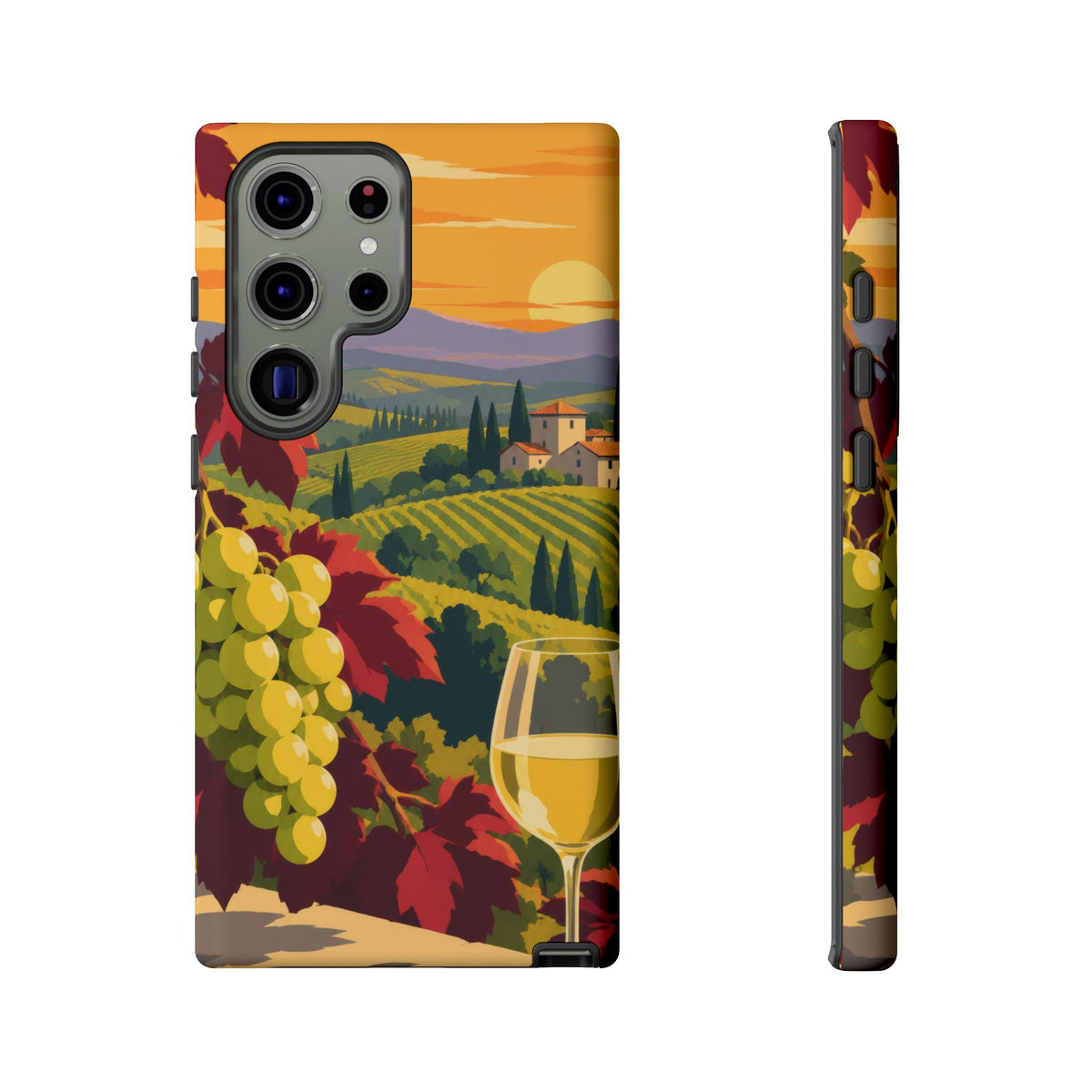 Wine & Grapes — Golden Vintage Samsung Galaxy Tough Case | wine grapes