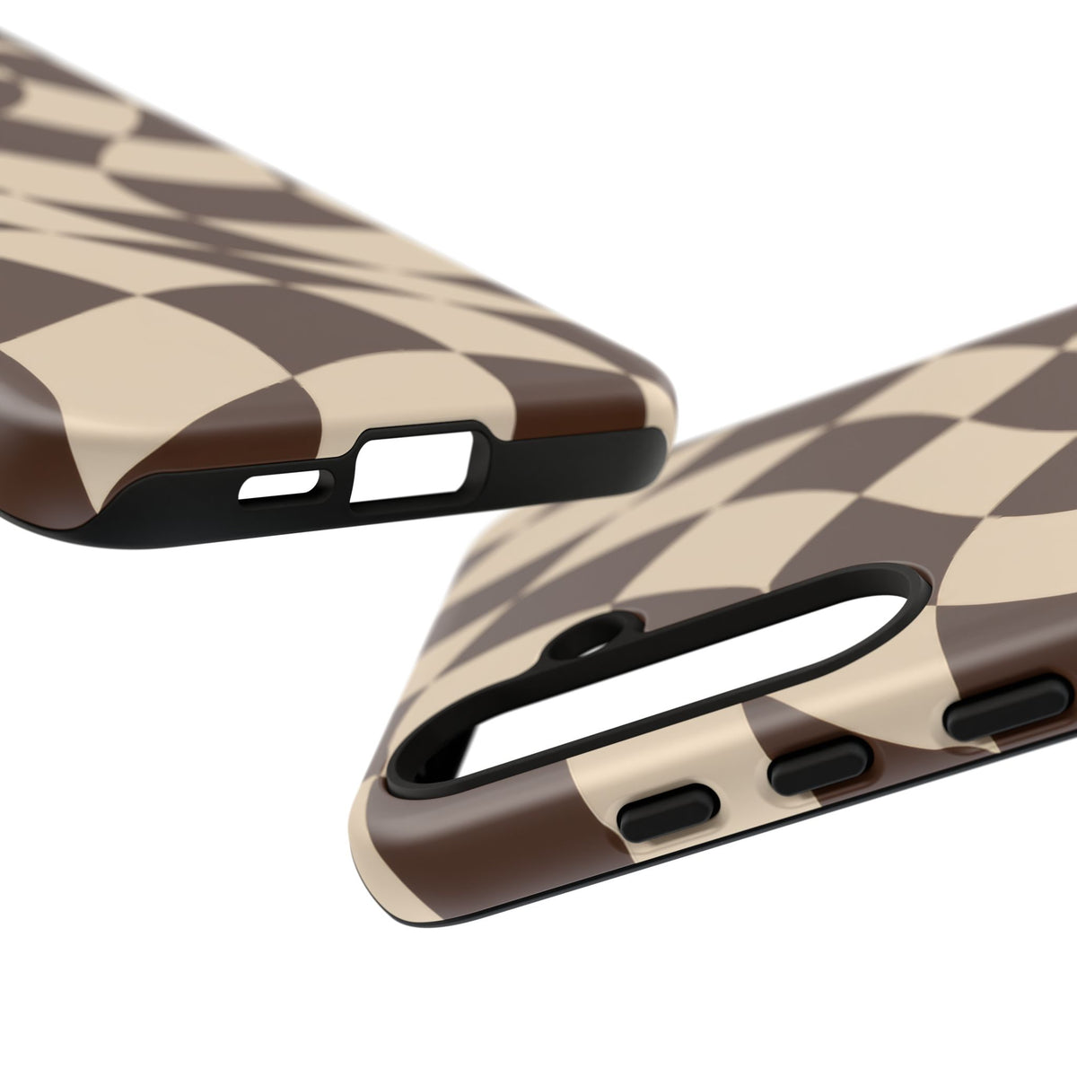 Espresso Wave Samsung Galaxy Tough Case | brown checkerboard
