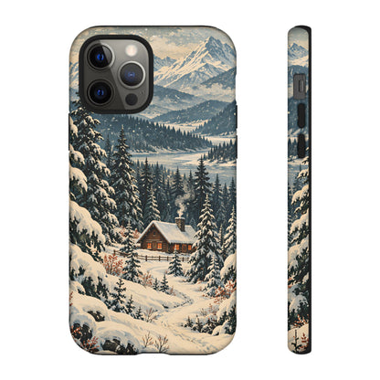 Vintage Winter Cabin Tough Phone Case