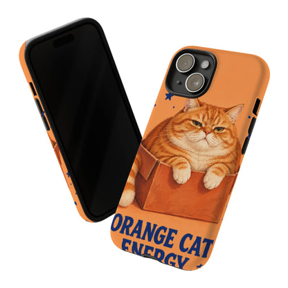 Orange Cat Energy iPhone Tough Case