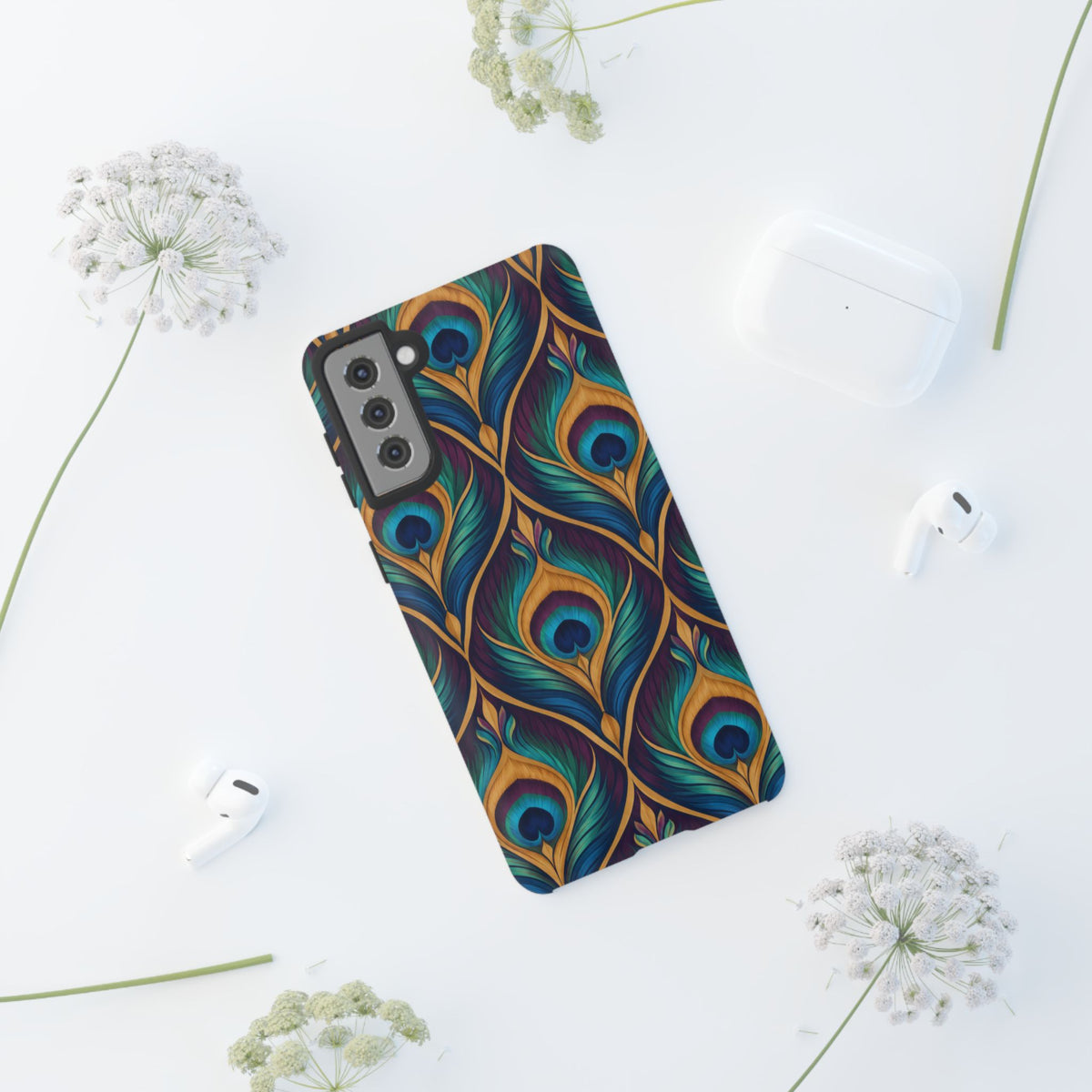Peacock Nocturne Samsung Galaxy Tough Case | art deco