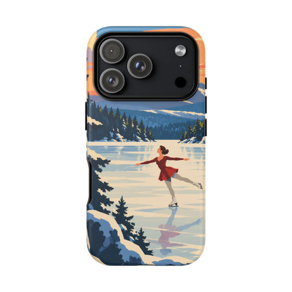 Lake Placid Skater — Winter Glide iPhone Tough Case