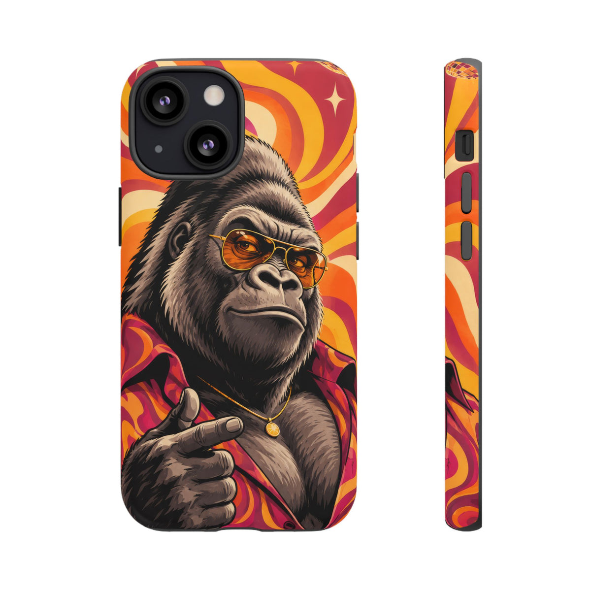 Velvet Groove iPhone Tough Case | Retro Disco Gorilla Art