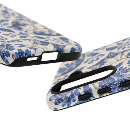 Porcelain Paws Samsung Galaxy Tough Case | blue cat pattern