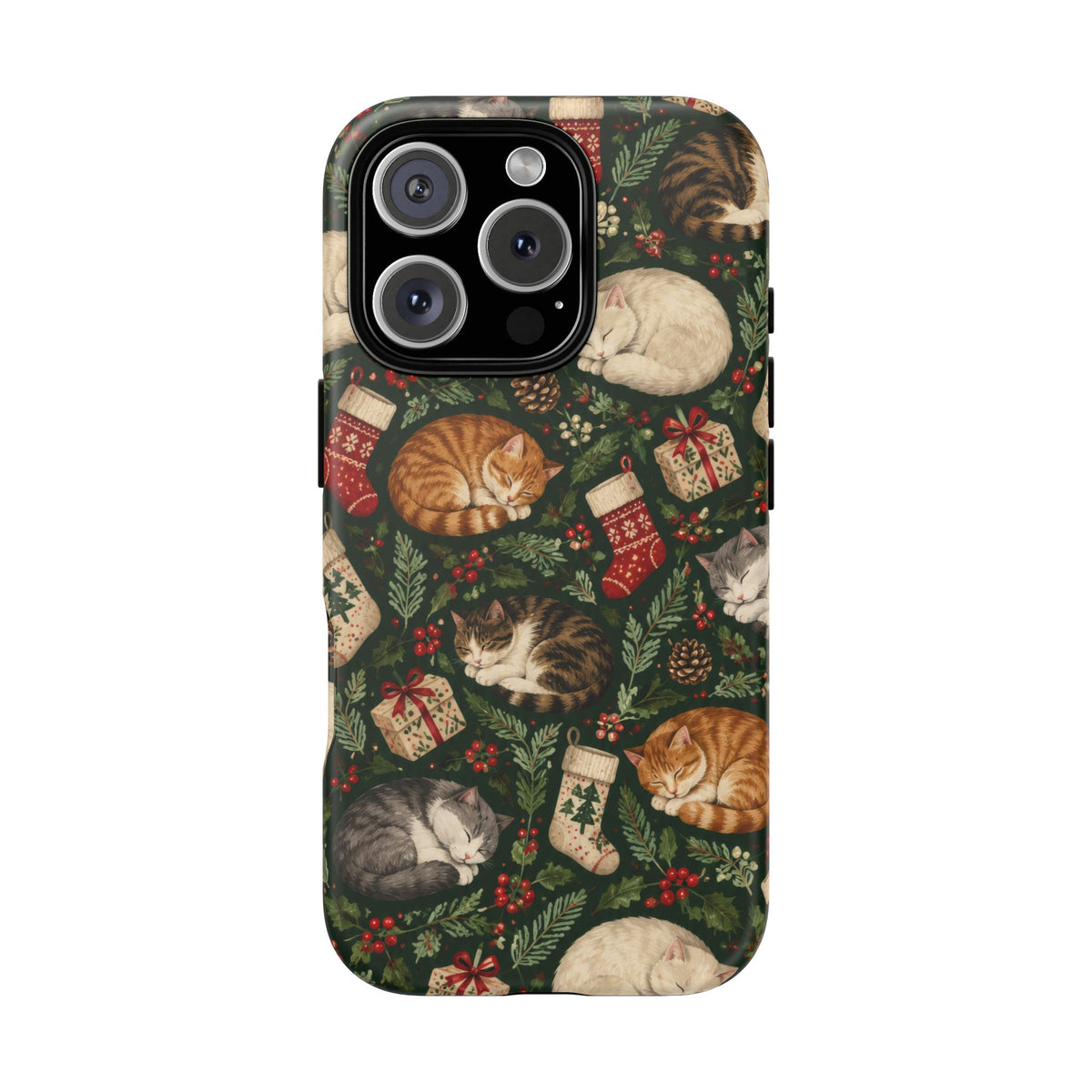 Christmas Cat Naps iPhone Tough Case | christmas cats