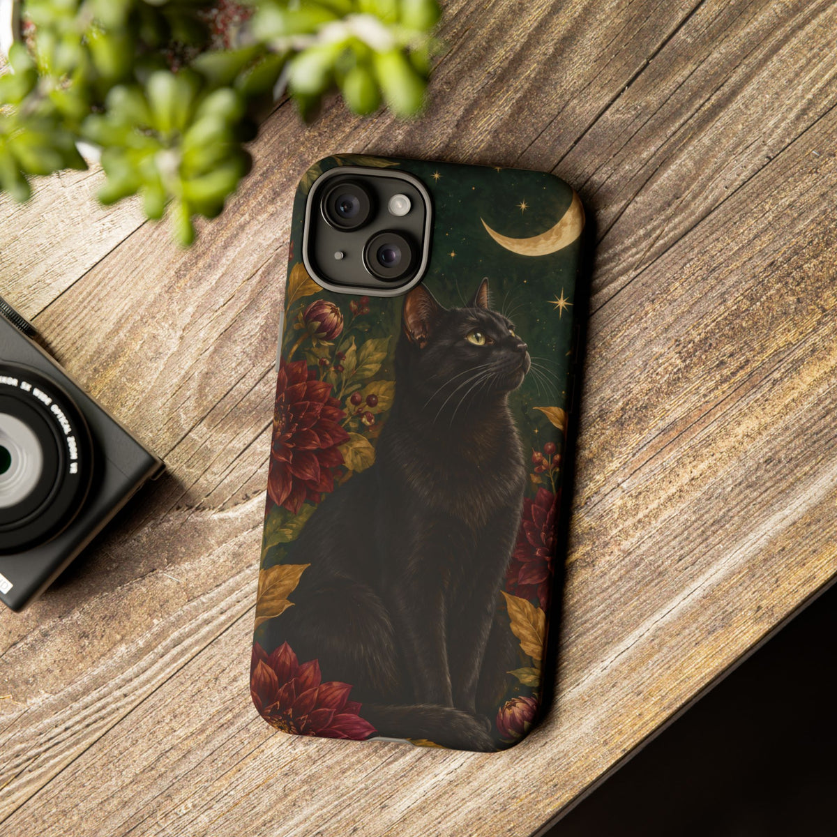 Midnight Familiar iPhone Tough Case | black cat
