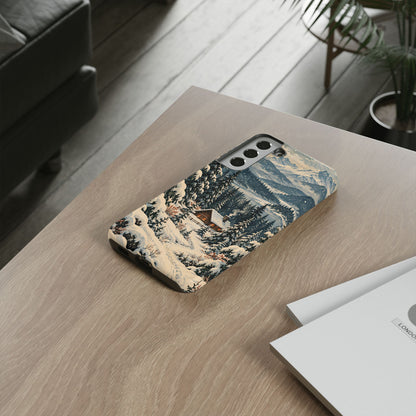 Vintage Winter Cabin Tough Phone Case