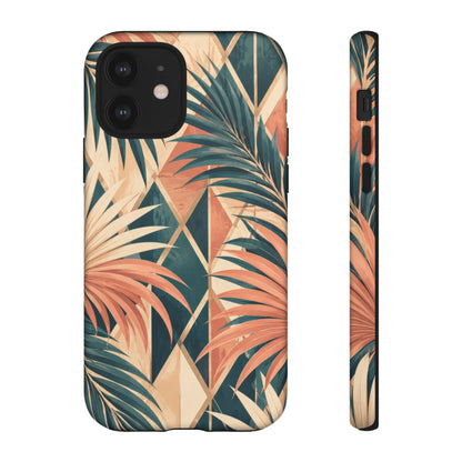 Coral Palm Pavilion iPhone Tough Case | art deco